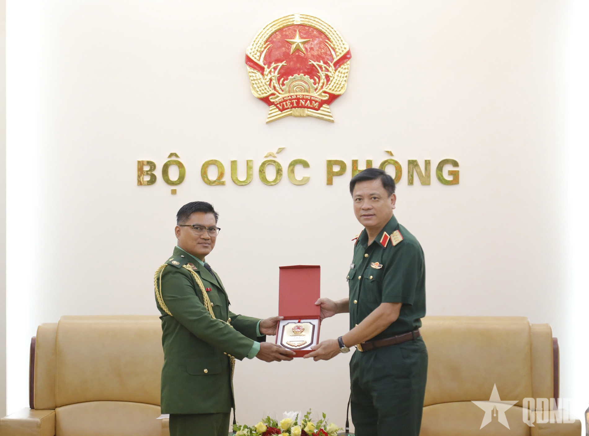 Thượng tướng Nguyễn Trường Thắng tiếp Tùy viên Quân sự, Hải quân và Không quân Myanmar